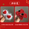 National trend series Children's princess hairstyle New Year hair accessories, girls' bow hair clips, little girls' New Year hair clip headwear details Picture